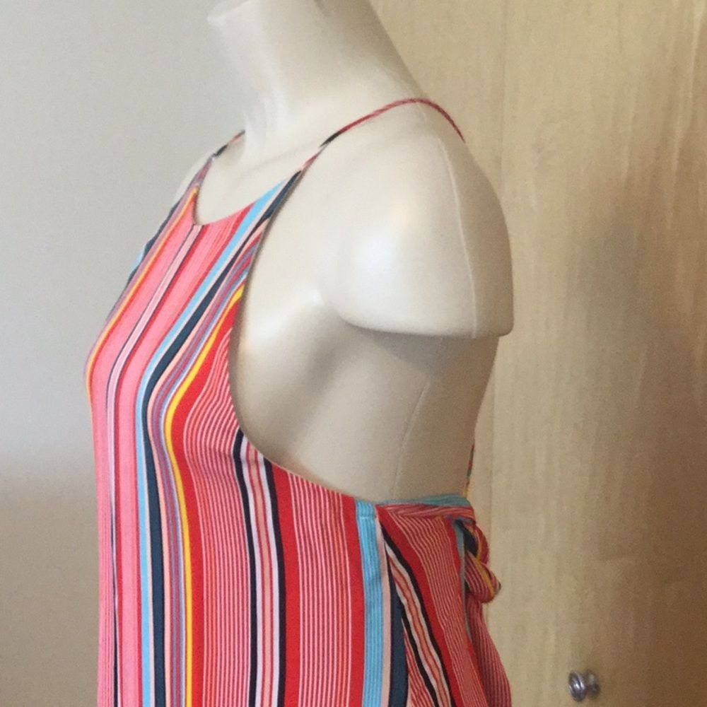 Alice + Olivia Kalia Striped Halter Tie-Back Dress - Picture 2 of 11
